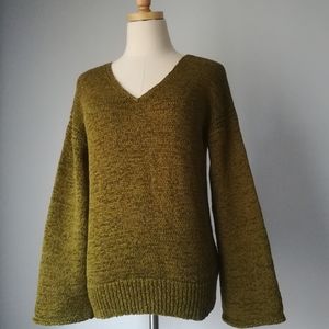 J. Crew Flare Sleeve Swing Sweater Green